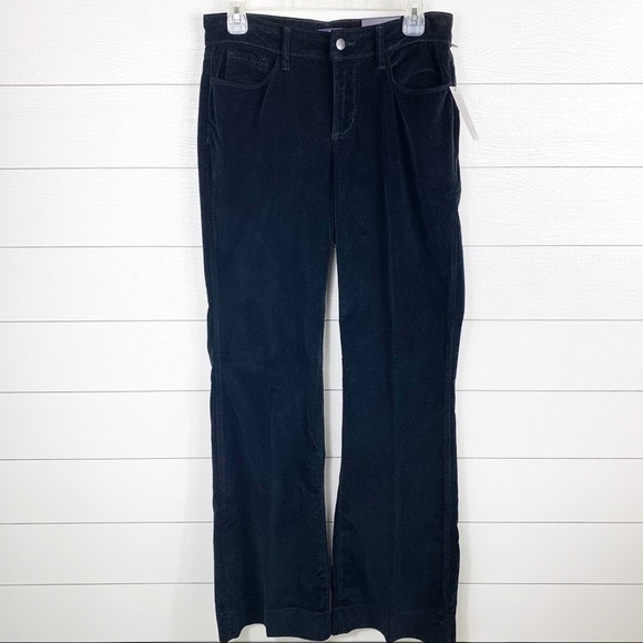 NYDJ Teresa Trouser Pant Velvet Wide Leg Black - Picture 2 of 12
